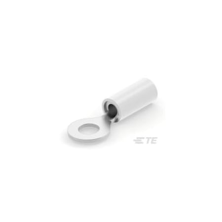 Te Connectivity Ring Terminal, #8 Stud Size, 12 AWG, 300 V, Nylon Insulated, White 152873